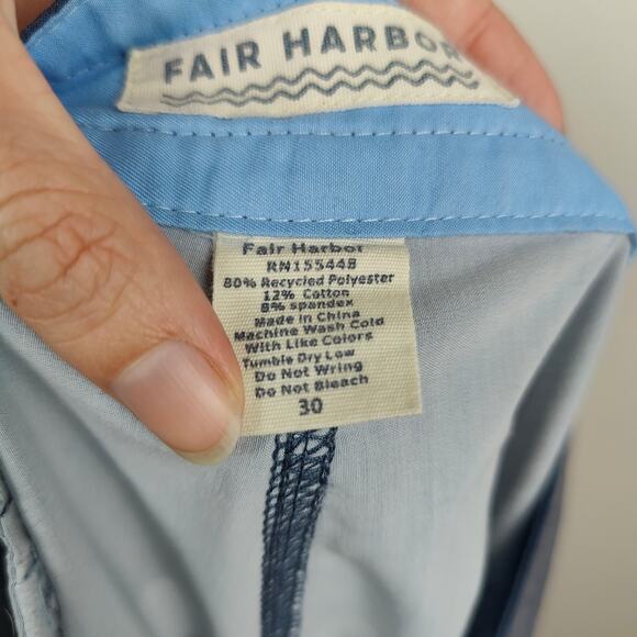 Fair Harbor Boardshorts Mens 30 Blue Stripes‎ Beach Swim Hybrid Trunks Huckberry - Picture 7 of 8